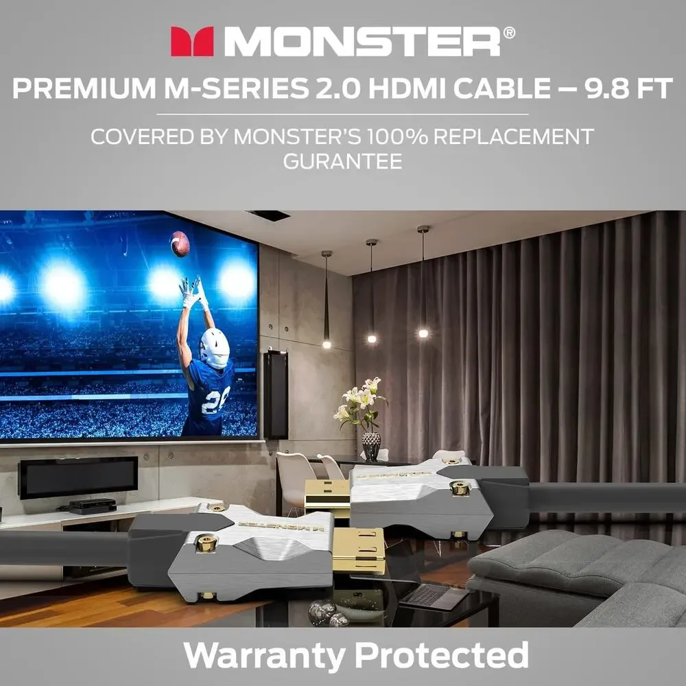 Monster HDMI Cable M-Series Certified Premium 2.0, Features 4K Ultra HD at 60Hz